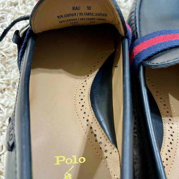 Polo Ralph Lauren Men\'s Riali Leather Driving Shoes Loafer Black, Size 9 main image 2